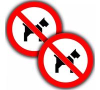 2 Pack No Dogs Allowed Round Sticker Signs - 85mm Waterproof Vinyl Window Stickers - for Shops & Public Places