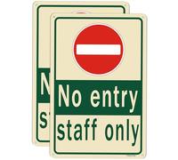 2 pack No Entry Staff Only Sign Authorised Keep Out Beyond this point Metal signs 8" x 12" Rust Free Aluminum For Outdoor Offices Schools Surgeries Weatherproof Easy To Install