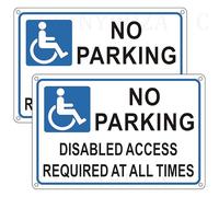 2 Pack No Parking Disabled Access Required At All Times Sign Aluminum Reflective 30 × 20cm (A4)