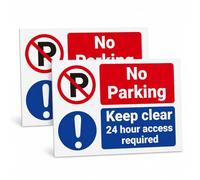 2 pack No Parking Keep Clear 24 Hour Access Sign A4 - No Holes