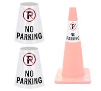2 Pack “No Parking” Message Collars Cone Sleeve, Parking Signs for Traffic Safety, Bright Reflective 360° High Visible Cone Topper, Suit for Outdoor Road Driveway