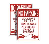 2 Pack No Parking Sign, 14 x 10 Inches Reflective No Parking Signs Will be Towed,Rust Free Aluminum,Easy To Mount,Weather Resista,UV Protected,Waterproof, long Lasting