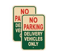 2 Pack No Parking Signs Delivery Vehicles Only Signs 18x12 inches Metal Reflective Rust Aluminum UV Protected Waterproof Sturdy Easy Mounting