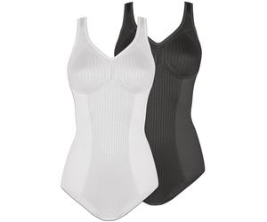 2 Pack Non-wired Bodysuit Cremona by Susa 6532 36-46 B-G Black, Nude and White