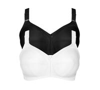 2 Pack Non-wired Bra Mirelas by Lisca 000486 34-48 B-E Black, Skin or White