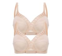 2 Pack Non-wired Bra Weftloc by Felina 376 34-50 B-E Black, Sand and White