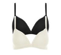 2 Pack Non-wired Triangle Bra Ines by Lisca 020285 32-38 A-C Black or Cream
