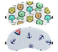 2 Pack Ocean Anchor Sailboat Compass Sleep Mask Cover, Eye Mask for Men Women, Breathable Sleeping Eye Masks, Zero Eye Pressure for Sleeping