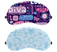 2 Pack Ocean Animals Eye Mask for Side Sleeper, Sleeping Mask, Sleep Eye Mask, Soft Eye Shade Cover for Travel, Nap, Plane, Light Blocking