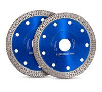 2 Pack of 115mm Diamond Cutting Discs for Angle Grinder, Porcelain & Tiles | Super Thin 1.2mm Blade, 22.23mm Bore, Fast Clean Cuts for Bricks, Stones, Marble, Granite, Concrete, Brick and Ceramic