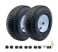 2-Pack of 13x5.00-6" Wheels,13" Pneumatic Tires,Steel Rim and 3/4"or 5/8" Axle Bore Hole(Bushing),3"-6” Centered Hub,for Riding Lawn Mower,Utility Wagon and More,All Purpose Utility Tire