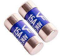 2 Pack of 15 Amp 240V Replacement Consumer Unit Fuses for Storage Heaters, Immersion Heaters