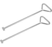 2 Pack of 18 Heavy Duty Manhole Cover Lifting Keys - Long Handled Zinc Plated Forged Steel Drain Cover Lifters with Ergonomic D Handle - 450mm, 10 kg Lifting Capacity