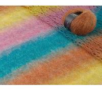 2 Pack of 20g/0.7oz 200m/219yd Length Gradient Mohair Yarn, Rosymormor Long Segment Dye Soft Fluffy Hand Knitting Yarn, DIY Crochet Yarn for Shawl Scarf Sweater Coat Knitting (8017)