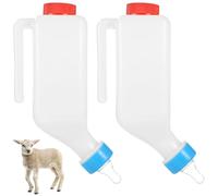 2 Pack Of 27 Oz Feeding Bottles For Lambs, Goat Milk Feeders With Hanging Silicone Pacifier And Comfortable Handle, Ideal Upside Down Nursing Bottles With Scales For Kittens, Piglets, And Puppies