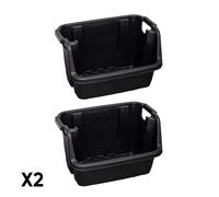 2 Pack of 36x 59cm Heavy Duty Stackable Pick Bin Crates
