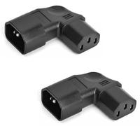 2-Pack of Angled Power Cables IEC C14 Plug to C13 Socket