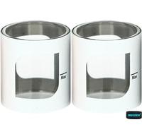 2 Pack of Aspire Pockex Replacement Glass (White) with Metal Cover Compatible with Aspire Pockex Kits - Nicotine Free