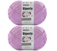 2 Pack of Chenille Baby Soft Blanket Yarn for Crocheting - #6 Super Bulky Big Twist Texture Chunky Yarn for Knitting Amigurumi & Home Decor (7 oz 142 yd Each)（Pale Purple）