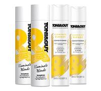 2 Pack of Each Toni & Guy Illuminate Blonde Conditioner 250ml and Shampoo 250ml, Enhances Vibrancy and Shine For Blonde Hair