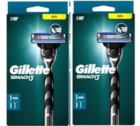2 pack of Gillette Mach3 travel packs 1 cartridge + 1 handle per box