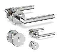 2 Pack of HENYIN Stainless Steel Door Lever Handle with Key Hole Escutcheon,Mortise Door Lock Handle,Dual Color (SO2-103K-D-2)