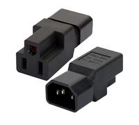 2 Pack of IEC 320 C14 Male to NEMA 5-15R PDU USA UPS Extension Power Plug Adaptor, IEC C14 Male Plug to Nema 5-15R US 3 Pin Female Power Adapter Connector
