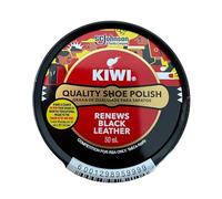 2 PACK OF KIWI SHOE POLISH BOOT SHINE TIN BLACK 50ML