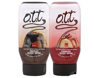 2- Pack of Macphie OTT 1 x Chocolate and 1 x Strawberry Dessert Topping 500G Each