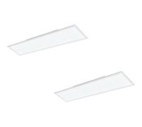 Loops 2 PACK Wall / Ceiling Light White Aluminium 1200mm x 300mm Panel 40W LED 4000K Loops White
