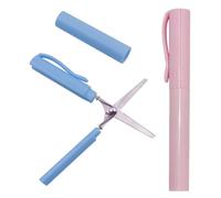 2-Pack of Portable Small Scissors, Portable & Folding Sewing Tool Set with High-Quality Plastic Material for Everyday Use, Home (Blue, Pink)