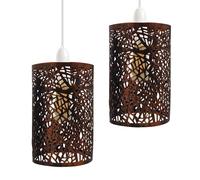 2 Pack of Unique and Beautiful Metal Forest Design Lamp The Light Escapes Through The Gaps and Casts Easy Fit Ceiling Pendant Lights Shade for Dining Room Bedroom Loft Hallway