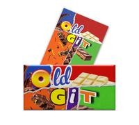 2-Pack Old Git Funny Chocolate Bar Wrappers - Novelty Joke Gift for Men & Women - Rude Secret Santa Gag Present - Hilarious Birthday or Father's Day Stocking Filler (Wrapper Only)