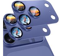 2 Pack One-Piece Full Coverage Camera Lens Protector for iPhone 17 Pro Max | Aluminum Alloy Frame, 9H Tempered Glass, Anti-Reflective, Scratch Resistant, Alignment Kit, Case Friendly -Deep Blue