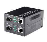 2-Pack Open SFP Slot 1.25G/s Gigabit Fiber Ethernet Media Converter, 10/100/1000Base-Tx to 1000Base-SX SMF RJ45 to SFP Slot, Supports SFP Gigabit Modules up to 120KM