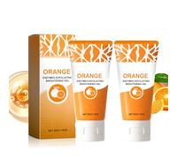 2-Pack Orange Enzyme Exfoliating Gel Scrub - Gentle Face Body Wash with Deep Cleansing Moisturizer - Purifying Peel for All Skin Types Removes Blackheads Facial Body Scrub (2PCS)