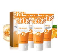2-Pack Orange Enzyme Exfoliating Gel Scrub - Gentle Face Body Wash with Deep Cleansing Moisturizer - Purifying Peel for All Skin Types Removes Blackheads Facial Body Scrub (4pcs)