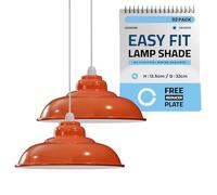 2 Pack Orange Lampshade for Ceiling Light Shade Ceiling 32cm Modern Stylish Lampshade for Lights Metal Wall, Floor Lamps Light Shade for Living Rooms, Kitchen, Bedroom, Hallways
