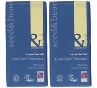 (2 PACK) - Org Seed/B Dark 70% Chocolate Bar - Cornish Sea Salt | 85 x 8g x | 2 PACK - SUPER SAVER - SAVE MONEY
