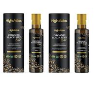 2 Pack Organic Black Seed Oil, 500ml Cold Pressed, Nigella Sativa Black Cumin Seed Oil with High Thymoquinone, Omega Rich for Hair, Skin, Joints, Immunity - Non GMO, Vegan, Kalonji Oil, Two Pack 250ml