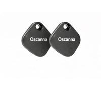 2 Pack Oscanna Rechargeable Smart Tag Works with Apple Find My (Black)
