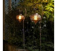 Smart Solar Osman Solar Flaming Lantern Stake Pair One Colour