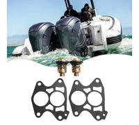 2 Pack Outboard Thermostat And Gasket Set For Ytr For Parsun For Hidea For Powertec Engines Compatible With Oem 6e5-12411-30 688-12414-a1 Silver Cooling Part For 3hp To 225hp Boat Motors
