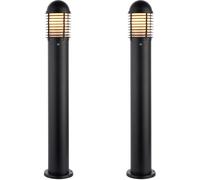Loops 2 PACK Outdoor Bollard Post Light - 60W E27 GLS - 1000mm Height - Matt Black Loops Black