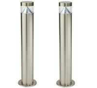 2 Pack Outdoor Garden Bollard Light Steel Pyramid Cool White Led Lamp Post Ip44