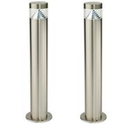 2 PACK Outdoor Garden Bollard Light Steel Pyramid Cool White LED Lamp Post IP44 Loops White One Size