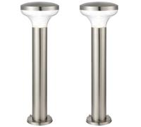 Loops 2 PACK Outdoor Post Bollard Light Marine Steel 0.5m LED Garden Driveway Path in Metallics Loops Metallics