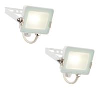 2 Pack Outdoor Waterproof Led Floodlight - 10W Cool White Led - Matt White