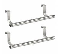 2 Pack Over Door Towel Rail | Slim Towel Rack No-Drill Adjustable Extendable 25-40cm,Anti-Slip Scratch-Proof Stripes,For Bathroom Kitchen and Home Use