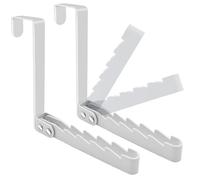 2 Pack Over The Door Hooks Hanger Sturdy Metal Foldable Drying Rack for Clothes Coats Towels Space-Saving with 5 Grooves Rust- Hanging Organizer Closet Laundry Room Bathroom